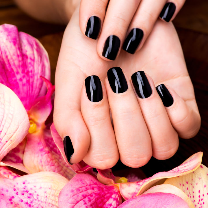 Look To Go Nagellack DEEP BLACK MEN – Vegan, 21-free, Made In Germany, 12 Ml Mit 3D-Pinsel
